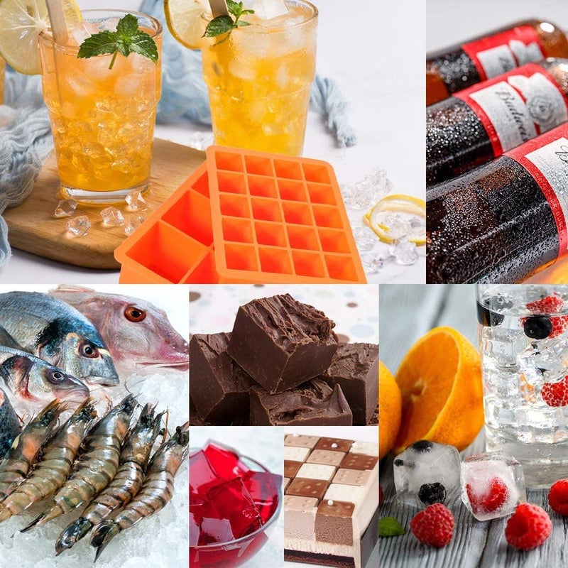 MoldBerry Silicone Ice Cube Trays 20 6 Grid Combo Flexible Small Giant Square Silicone Ice Cube Mould for Freezer Whiskey Cocktails Kitchen Accessories Pack of 2 Random Color - Image 5