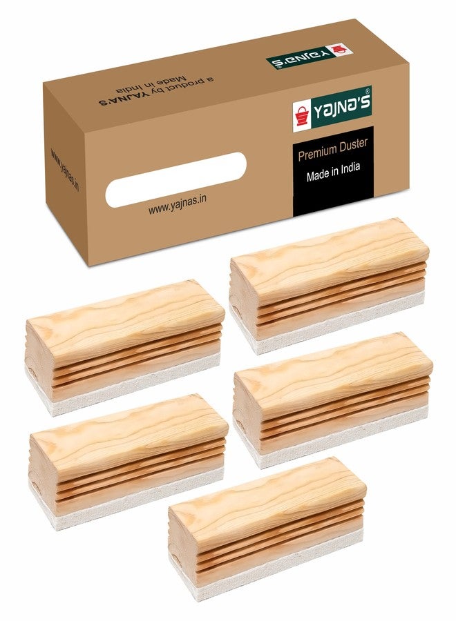 YAJNAS Premium Non Magnetic Wooden White & Black Board Duster | Black Board Wooden Duster Whiteboard Eraser for Erasing White Board Marker and Chalk Board Writing Erasing Wooden Duster - (Pack of 5) - Image 1