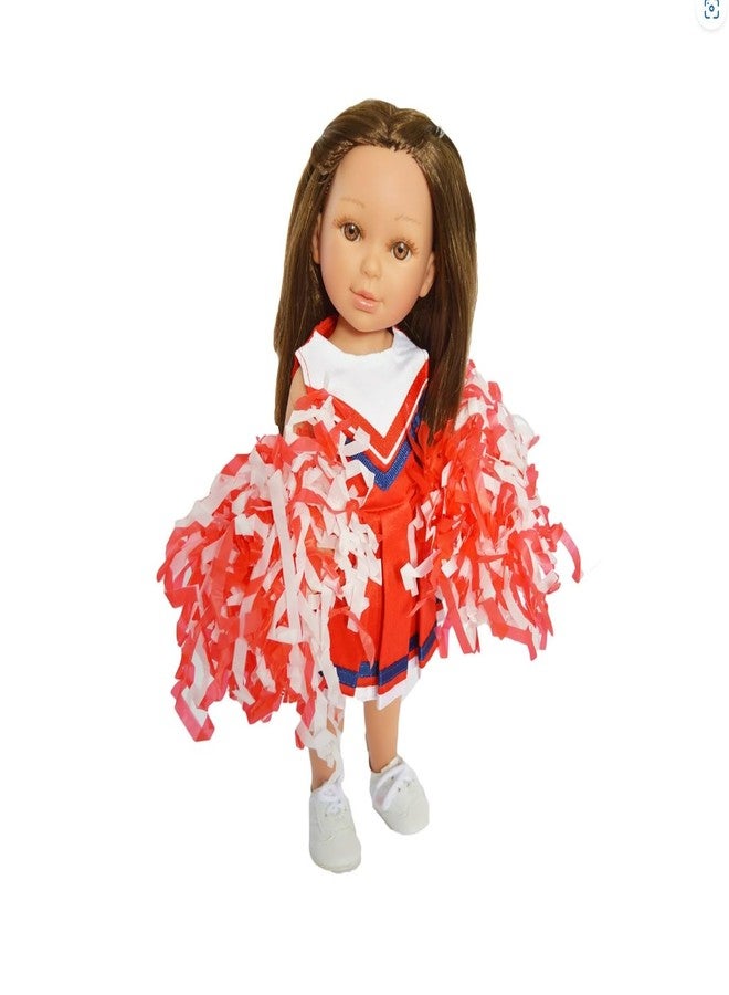 MBD 14 inch Doll Clothes- Red Cheerleader Outfit Fits 14 Inch Evia's World and 12 Inch Lorelei and Friends Dolls - Image 2