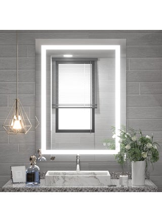 TETOTE 24 x 32 Bathroom LED Mirror Vanity Lighted Mirror Home Decor with Dimmable Touch Button  AntiFog Function Makeup Mirror with Light Tempered Glass - pzsku/ZBA1FECE3EC76D4BA0A3BZ/45/1750417716/ef0fa60a-f34f-4838-8d3f-e1333ef87fad