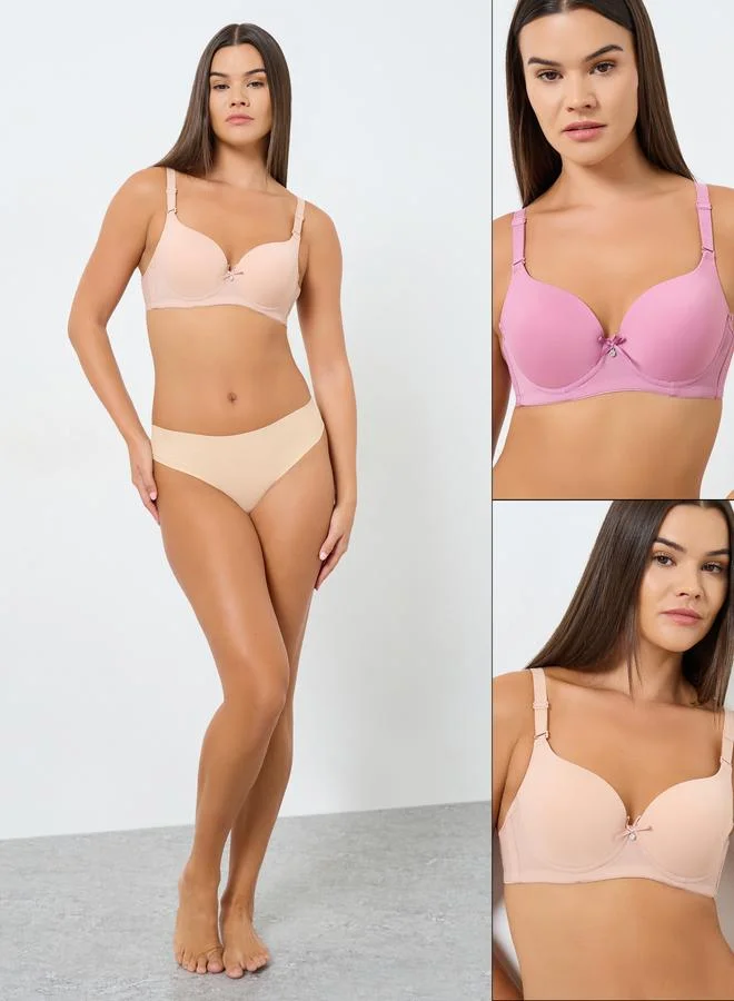 ستايلي مجموعة من 2 صدرية بالكونيت سادة مبطنة مع اسلاك وحلية معدنية