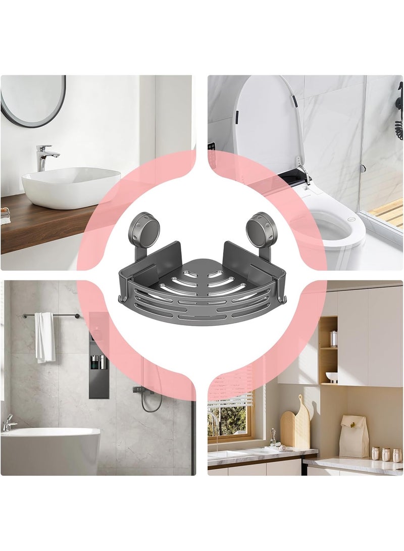 2 PCS Bathroom Shelf Stainless Steel Shower Caddy Organizer Suction Cup Rustproof Aluminum No Drilling Wall Mounted Storage Rack for Bathroom Shower Kitchen - Image 3