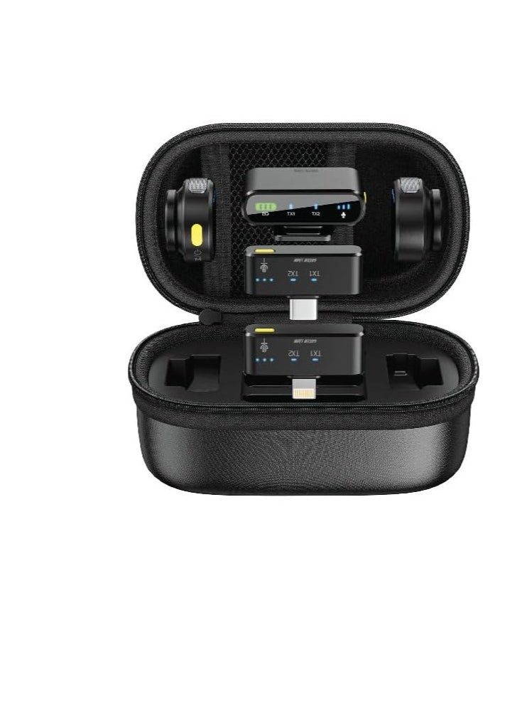 GREEN LION 3 In 1 Microphone GM-85X / LED Display / Noise Reduction Mode / Includes: Type-C, Camera, Lightning Receiver/ 360° Omnidirectional / 3-Level Volume / Ultra-Mini Microphone - Black  - Image 3