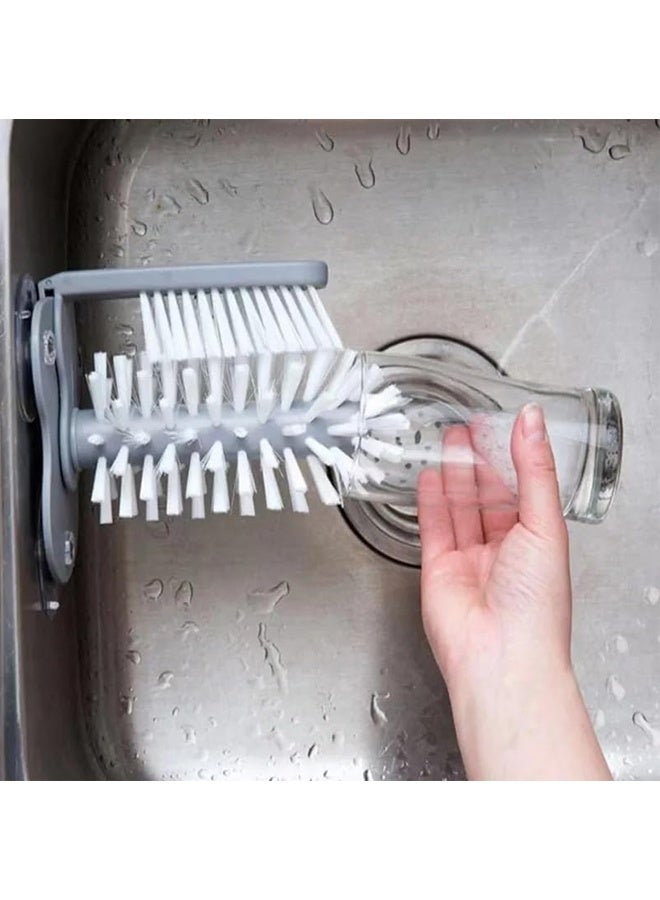 HOMESTAR Cup Scrubber Glass Cleaner Bottles Brush Sink Kitchen Accessories 2 in 1 Drink Mug Wine Suction Cup Cleaning Brush Gadgets - Image 2