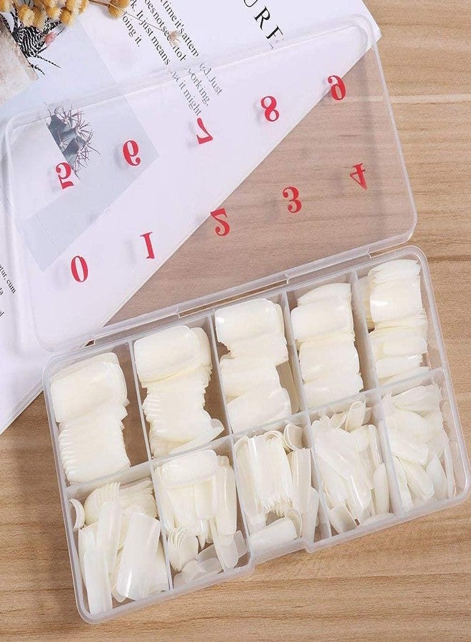 Scheibe 500 Pcs French Long Acrylic False Artificial Natural Colour Nail Art Tips - Image 2