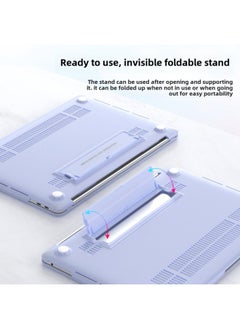 Generic Macbook Protective Case Air13 Frosted Computer Case For Apple Notebook Protective Case Pro14 Stand Case-Color:Frosted Bracket Shell Lavender Gray-Applicable Model:16.2 Pro 2023（A2991 M3 / A2780 M2 ）/ 2021 A2485 M1  - Image 3