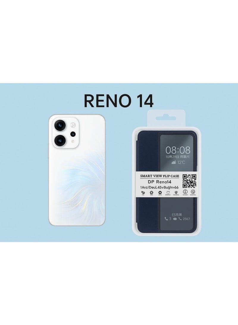 Smart Flip Cover Full Protection Case – Elegant & Stylish Design for Oppo Reno 14 – Black - Image 4