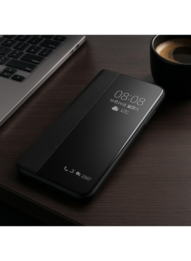 Smart Flip Cover Full Protection Case – Elegant & Stylish Design for Oppo Reno 14 – Black - Image 3