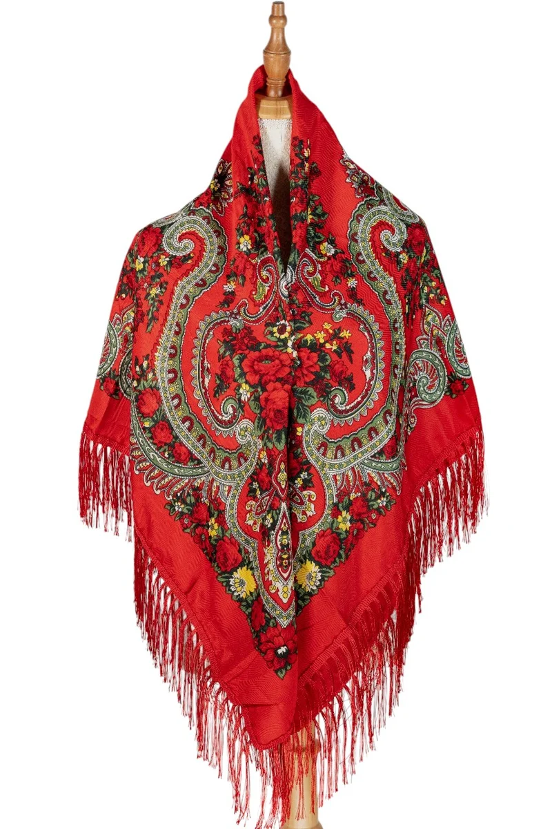 D'Daniela Liliya Women's Eastern European Cotton Tassel Shawl