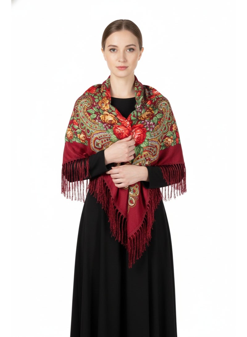 دىدانيالا شال نسائي قطني بشرّابات من أوروبا الشرقية من ليليا - Image 4