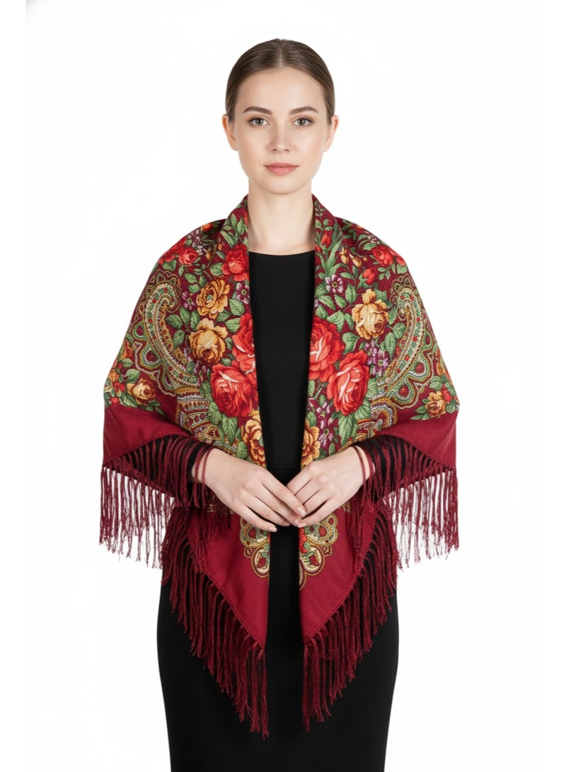 دىدانيالا شال نسائي قطني بشرّابات من أوروبا الشرقية من ليليا - Image 2