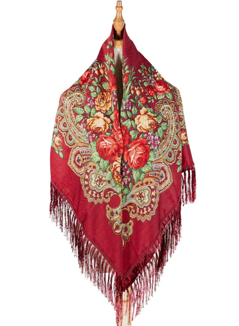 دىدانيالا شال نسائي قطني بشرّابات من أوروبا الشرقية من ليليا - Image 1