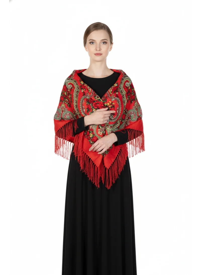 D'Daniela Liliya Women's Eastern European Cotton Tassel Shawl