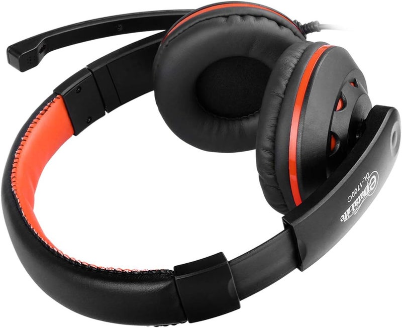 eDataLife Gaming headset with microphone suitable for Fortnite and online games, and for chatting during the game (Orange), medium - DL-1700C, Wired - Image 2