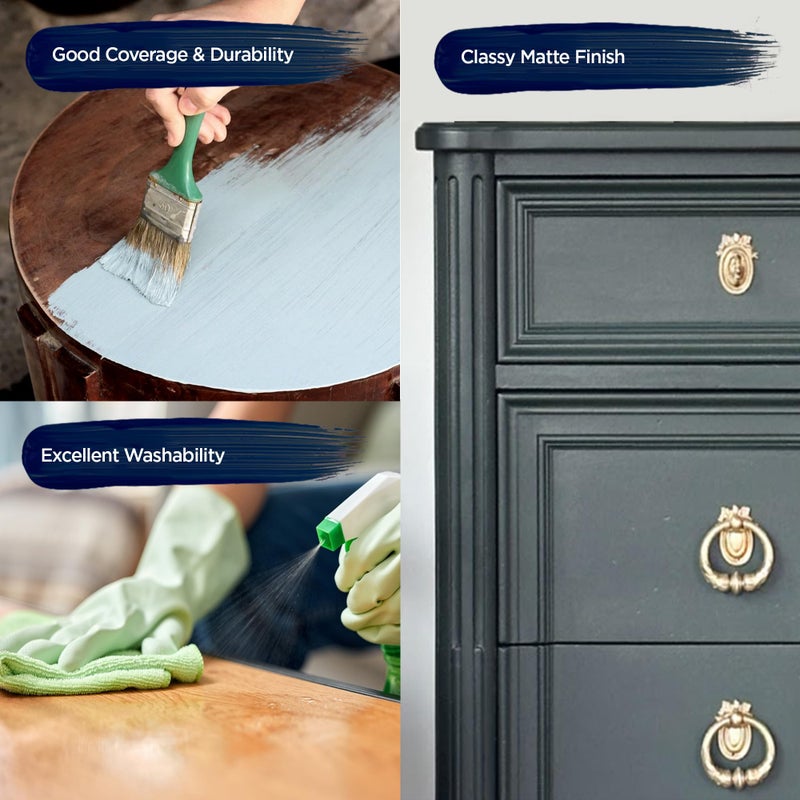 BLUEBIRD Chalk Furniture Paint - 500 ML / 16.9 fl oz for Furniture, Home DÃ©cor, Cabinets, and More (Antique White) - Image 3
