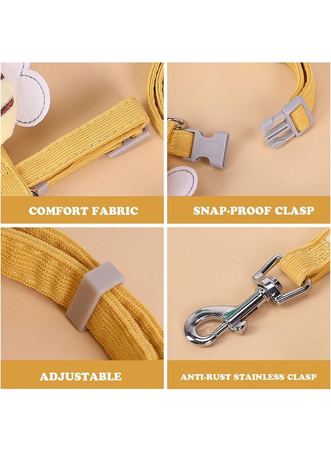 مجموعة حزام للقطط، حزام قابل للتعديل مقاوم للهروب، مناسب للقطط الكبيرة والصغيرة، حزام خفيف الوزن وناعم بنقشة نحلة لطيفة (نحلة صفراء منقوشة، مناسب للقطط من 7.0 إلى 16.5 رطل) - Image 3