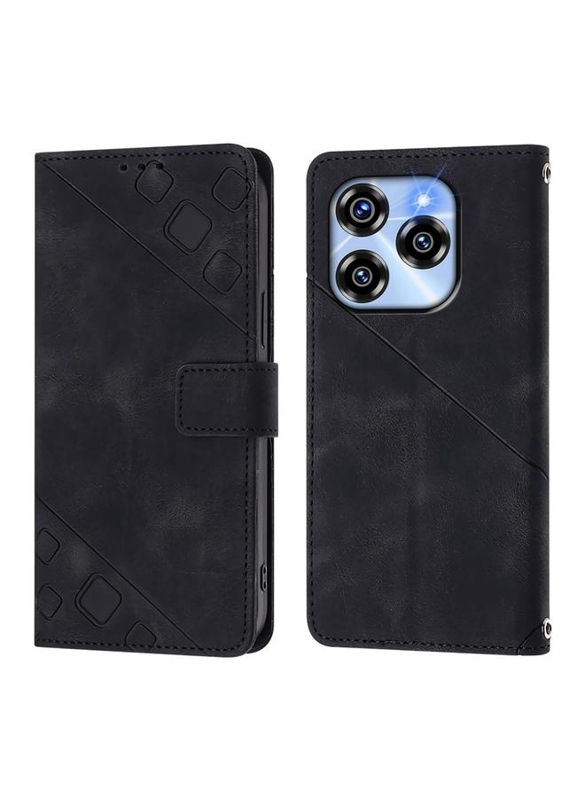 اس-توب جراب هاتف Oukitel C50 مصنوع من الجلد المنقوش بملمس الجلد - Image 3