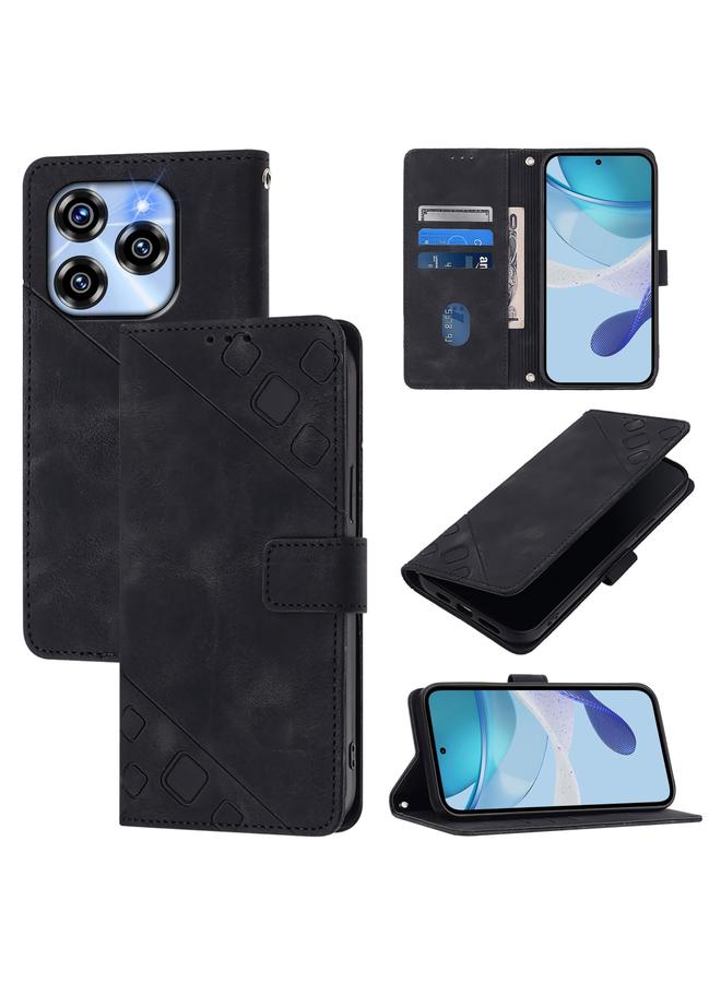 اس-توب جراب هاتف Oukitel C50 مصنوع من الجلد المنقوش بملمس الجلد - Image 1