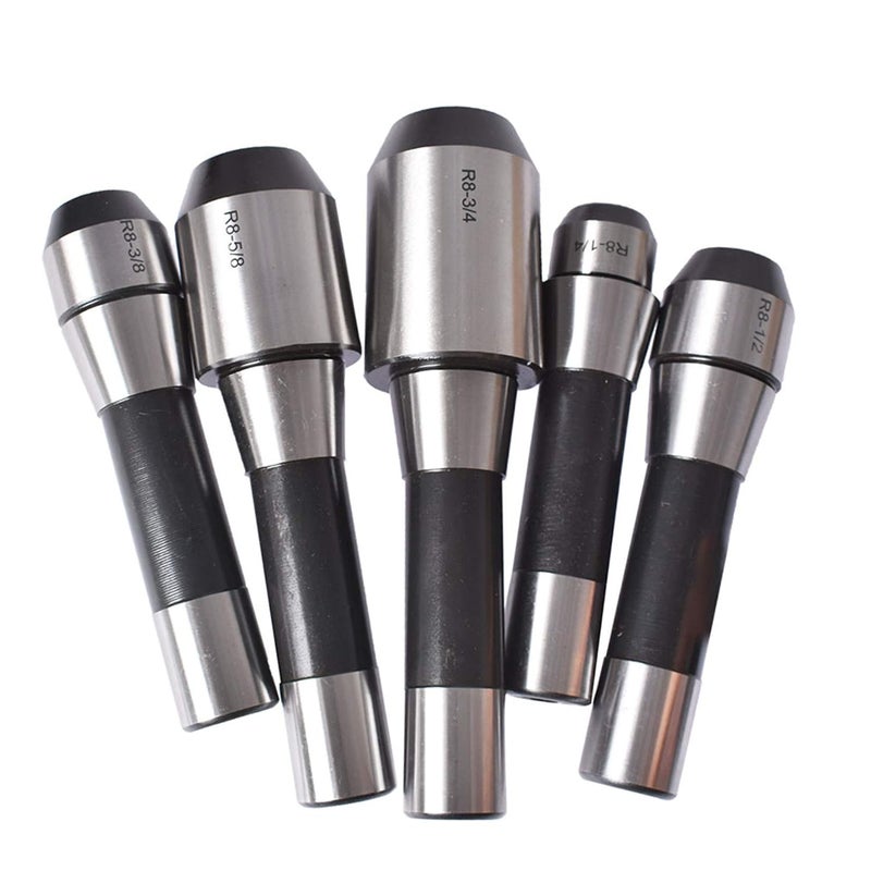findmall 5-Piece R8 End Mill Holder Set 1/4 3/8 1/2 5/8 3/4 Adapter for Bridgeport Type Milling Machines - Image 1