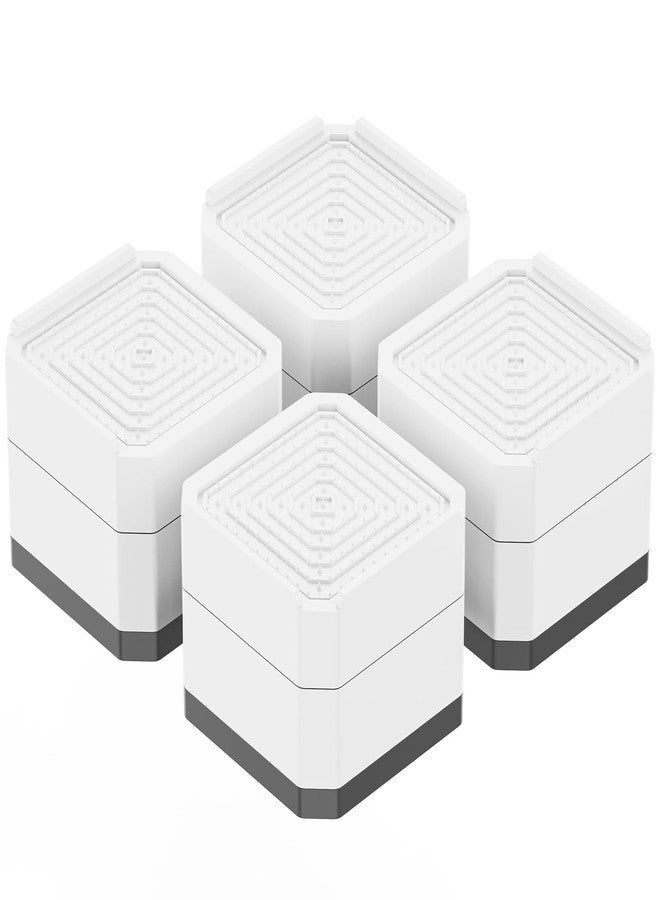 SEISSO رافعات سرير SEISSO الثقيلة، رافعات أثاث قابلة للتعديل، مربعة 2، 3 أو 4 بوصات، رافعة سرير قابلة للتكديس تدعم حتى 1100 رطل لطاولة مكتب أريكة أرجل سرير سكن، مجموعة من 4، بيضاء - Image 1