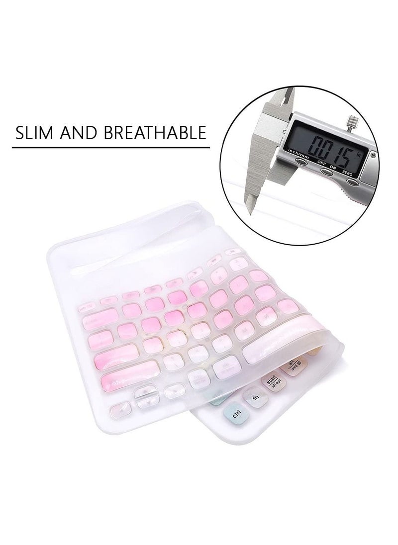 KASTWAVE - Keyboard Cover Design for Logitech K380 Multi-Device Bluetooth Keyboard, Waterproof Anti-Dust Silicone Keyboard Protective Cover Skin, Pink-Ink - Image 1
