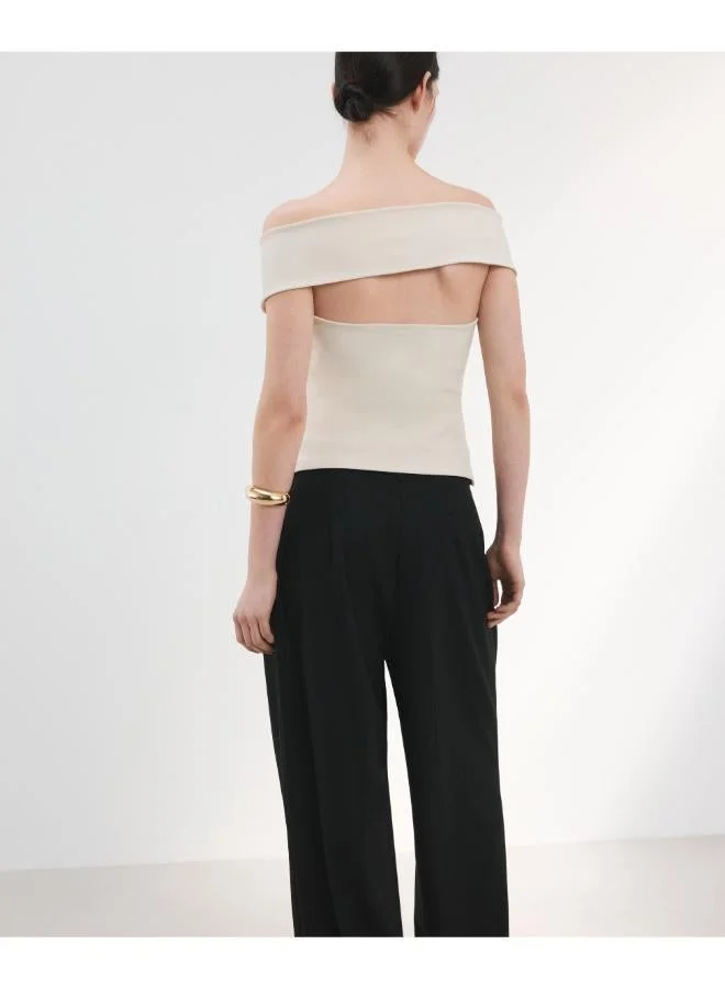 مانجو Strapless fitted top