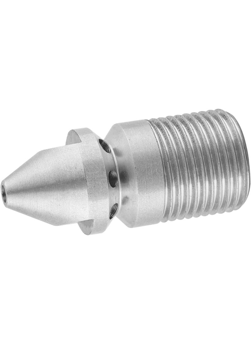 HURRISE HURRISE Sewer Jetter Nozzle Stainless Steel SS304 Drain Blaster Cleaning Nozzle with 8 Backward Holes for Pressure Washer 38BSP Male Thread  - Image 1