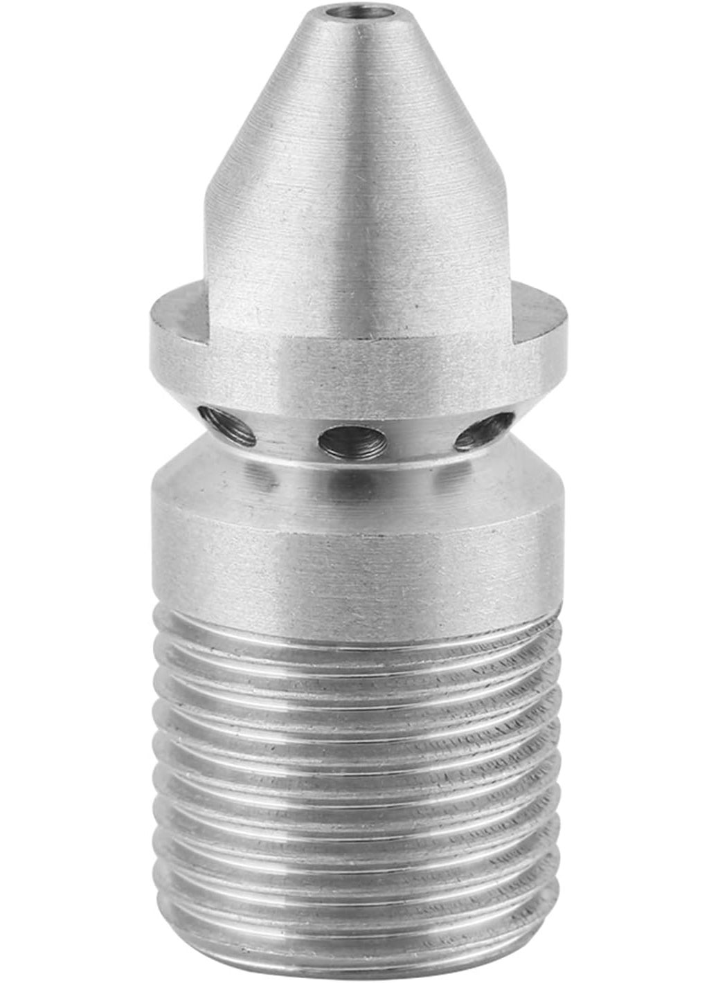 HURRISE HURRISE Sewer Jetter Nozzle Stainless Steel SS304 Drain Blaster Cleaning Nozzle with 8 Backward Holes for Pressure Washer 38BSP Male Thread  - Image 2