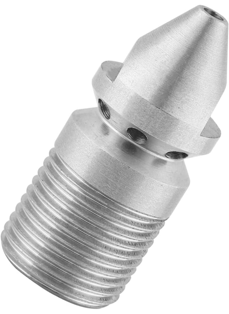 HURRISE HURRISE Sewer Jetter Nozzle Stainless Steel SS304 Drain Blaster Cleaning Nozzle with 8 Backward Holes for Pressure Washer 38BSP Male Thread  - Image 4