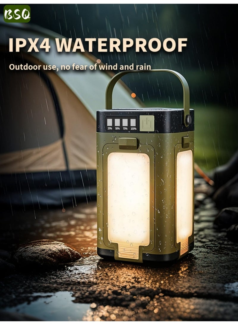 BSQ Solar LED Camping Lantern | Rechargeable Portable Flashlight | Portable Camping Light | USB Power Bank, SOS Emergency Light, 6 Lighting Modes, IPX4 Water-Resistant | Ideal for Emergencies, Hiking, Camping, and Daily Use - Image 2