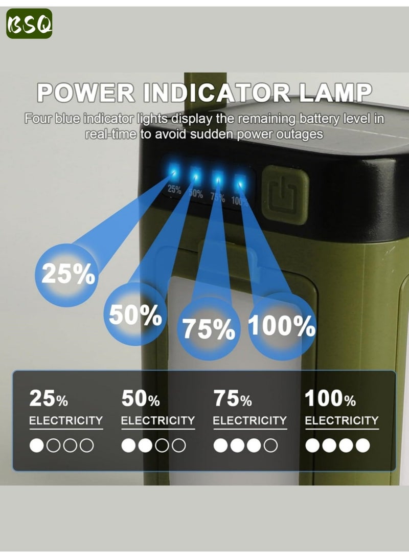 BSQ Solar LED Camping Lantern | Rechargeable Portable Flashlight | Portable Camping Light | USB Power Bank, SOS Emergency Light, 6 Lighting Modes, IPX4 Water-Resistant | Ideal for Emergencies, Hiking, Camping, and Daily Use - Image 4
