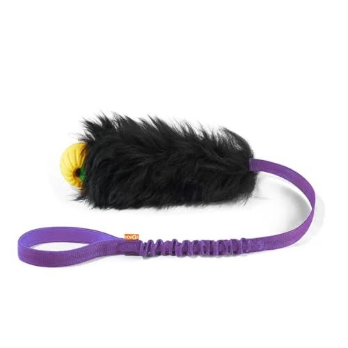 HOWGO Dog Rope ToyDog Bungee Chaser Toy 100 SheepskinSheep Smell Tug Toy for All Breeds Purple with Rubber Ball - Image 1