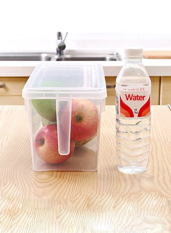 بلاستيكنا منظم ثلاجة بلاستيك شفاف مع مقبض وغطاء متعدد الإستخدامات، طقم  3 قطع - Image 3