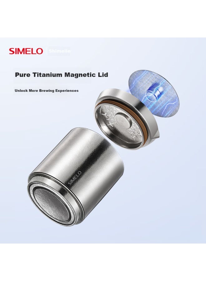 Simelo Pure Titanium Travel Tea Set Portable Outdoor Office Kung Fu Tea Set Quick Guest Cup One Pot Four Cups Gift Box - Image 5