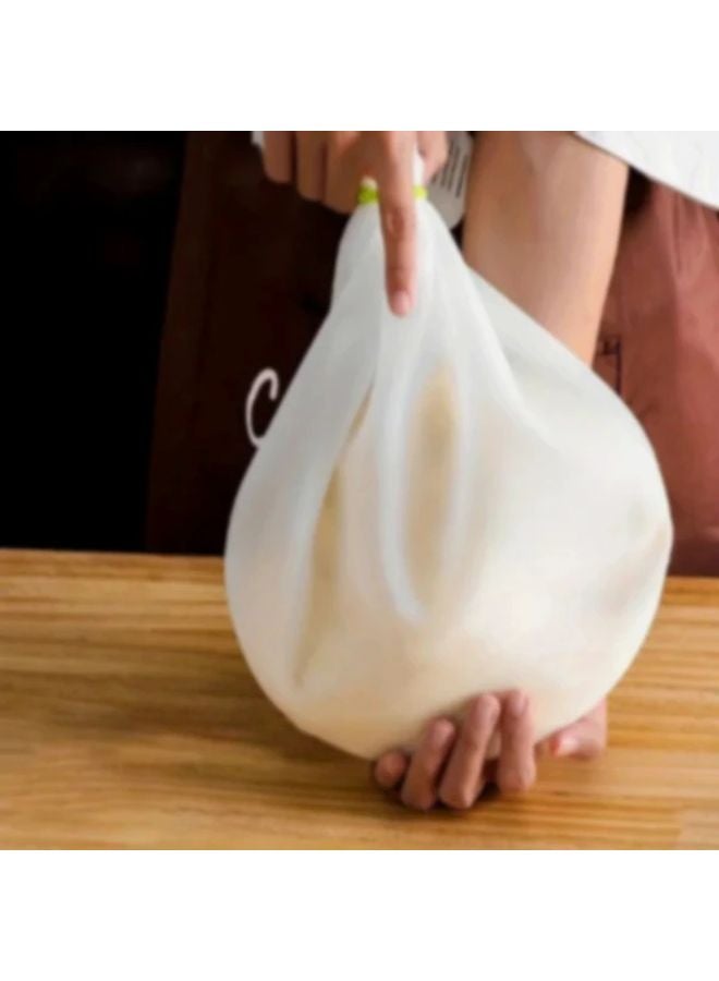 كيس عجن سيليكون أبيض مع حقيبة تخزين محكمة الإغلاق بسحاب للعجين والمعكرونة والخبز والبيتزا - Image 3
