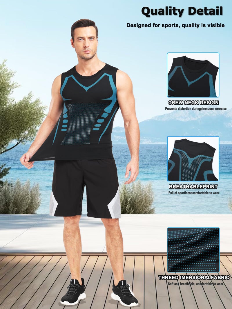 TEEPIRE 3Pack Mens Running Sport Tank Tops Dry Fit Gym Wicking Athletic Mesh Breathable Cool Workout Sleeveless Shirts Base Layer - Image 3