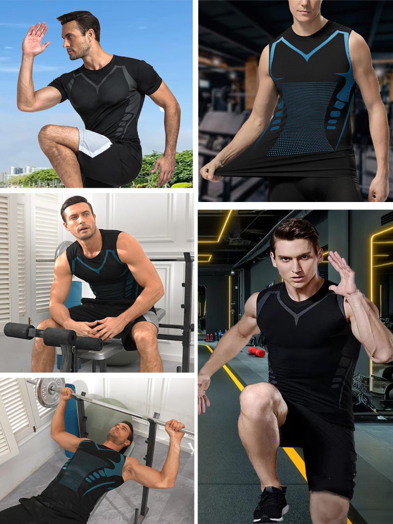 TEEPIRE 3Pack Mens Running Sport Tank Tops Dry Fit Gym Wicking Athletic Mesh Breathable Cool Workout Sleeveless Shirts Base Layer - Image 2