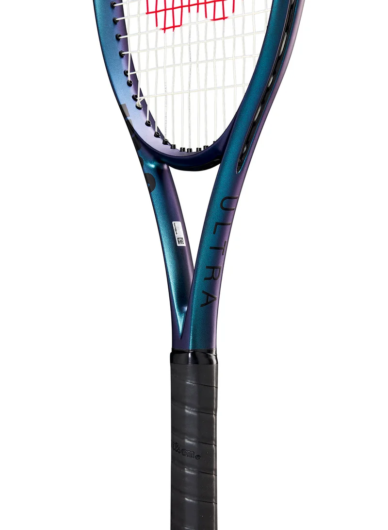 Wilson Ultra 100 V4 Tennis Racket, Head 100, 16X19, Adults, Intermediate/ Advanced - Black/ Blue/ Purple
