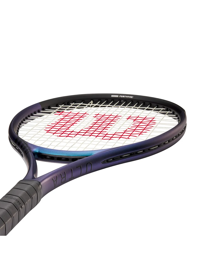 Wilson Ultra 100 V4 Tennis Racket, Head 100, 16X19, Adults, Intermediate/ Advanced - Black/ Blue/ Purple