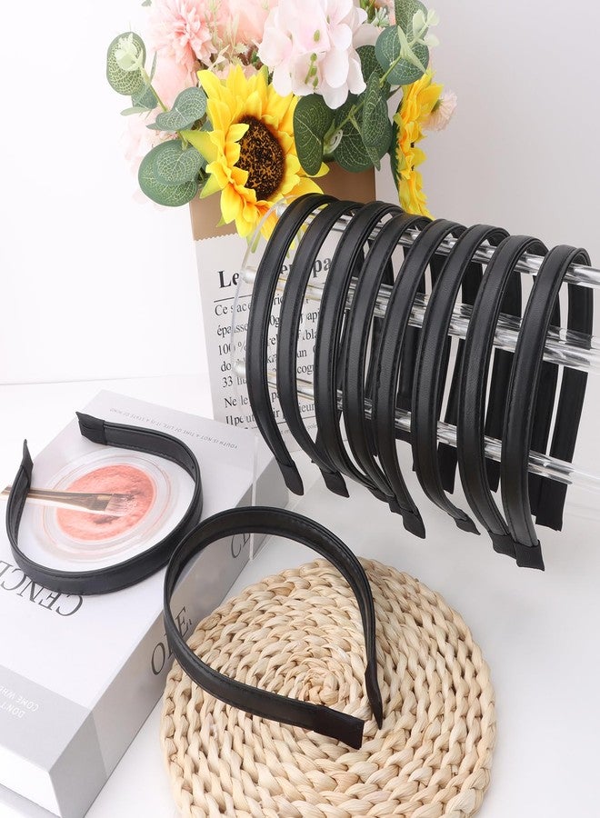 Wecoe 10pcs Pu Leather Headbands Women 0.6 Inch Black Headband Non Slip Fashion Hair Band Hair Accessories Women Girls Diademas Para Mujer - Image 4