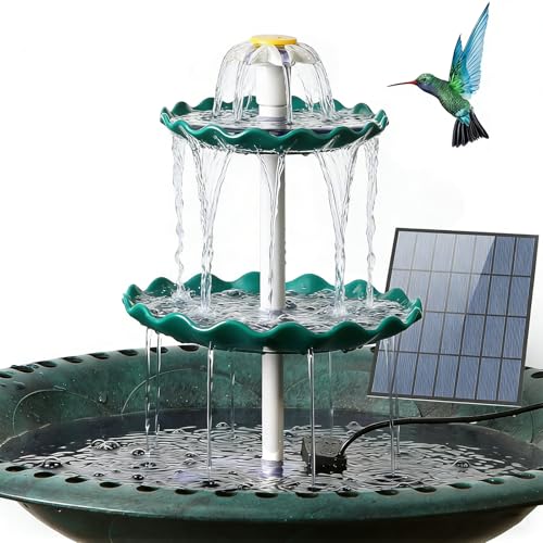 AISITIN 3 Tiered Bird Bath Solar Fountain Pump 35W Solar Water Fountain 2026 New DIY Solar Powered Water Pump for Bird Bath Garden Fish Tank and Outdoor Bird Feeder - Image 1