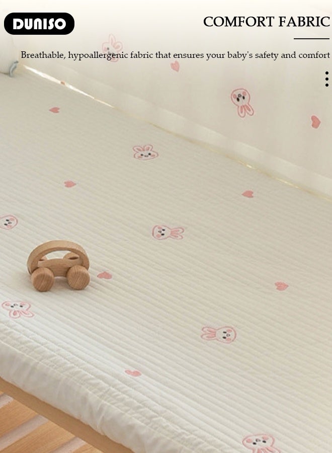 DUNISO حاجز سرير الأطفال، حاجز سرير المهد، بطانة سرير شبكية قابلة للتنفس، غطاء حافة السرير، بطانة سرير الأطفال القابلة للتنفس للأولاد والبنات، غطاء حافة سرير الأطفال، واقي حارس padded لغطاء حافة السرير الجانبي والأمامي - Image 5