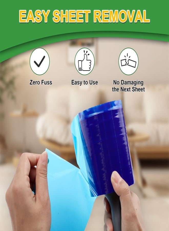 Sunroda Lint Roller Pet Hair Value Pack of 250 Sheets, Extra Sticky Lint Remover for Dog & Cat Fur, Clothes, Furniture, Couches Reusable Lint Remover for Fuzz, Fluff & Hair (Blue) - Image 3