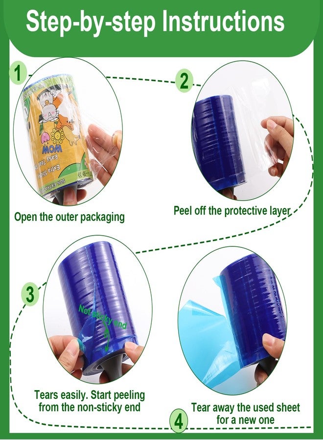 Sunroda Lint Roller Pet Hair Value Pack of 250 Sheets, Extra Sticky Lint Remover for Dog & Cat Fur, Clothes, Furniture, Couches Reusable Lint Remover for Fuzz, Fluff & Hair (Blue) - Image 4