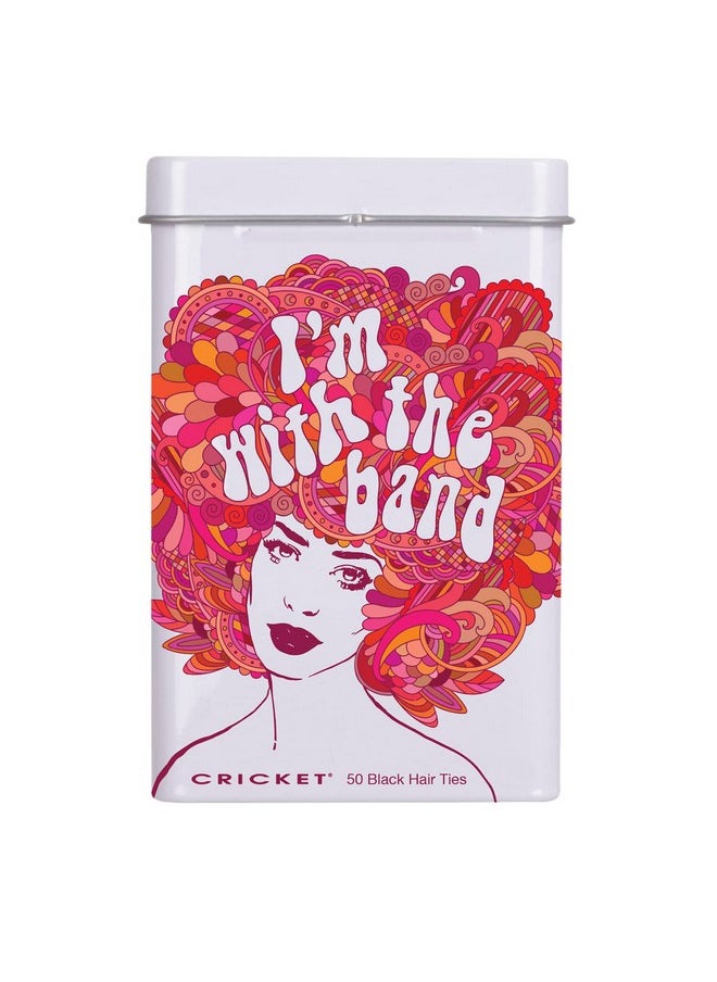 Cricket Cricket I’m With the Band Hair Tin, On the Go, Salon, Barbershops with Non Metal Hairties and Reusable Metal Tin, Black, 50 CT  - Image 2