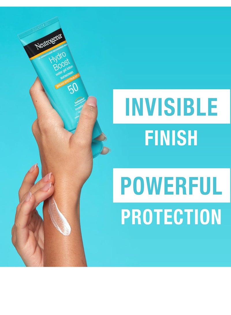 Neutrogena Hydro Boost Moisturizing Water Gel Sunscreen Lotion with Broad Spectrum SPF 50, Water-Resistant & Non-Greasy Hydrating Sunscreen Lotion, Oil-Free, 88 ml - Pack of 3ml - Image 3