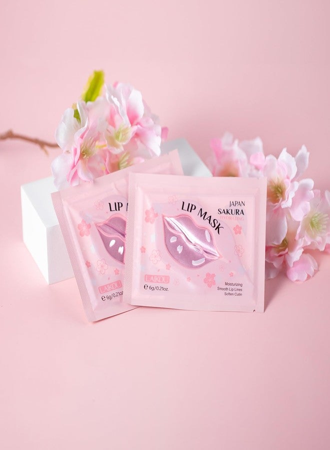 AKARY Sakura 5 Pieces Hydrating Lip Mask, Lip Sleep Mask Collagen Crystal Lip Care Gel Pads For Moisturizing, Minimize Fine Lines, Remove Dead Skin, Chapped Pads Lip Mask (5 - Image 2