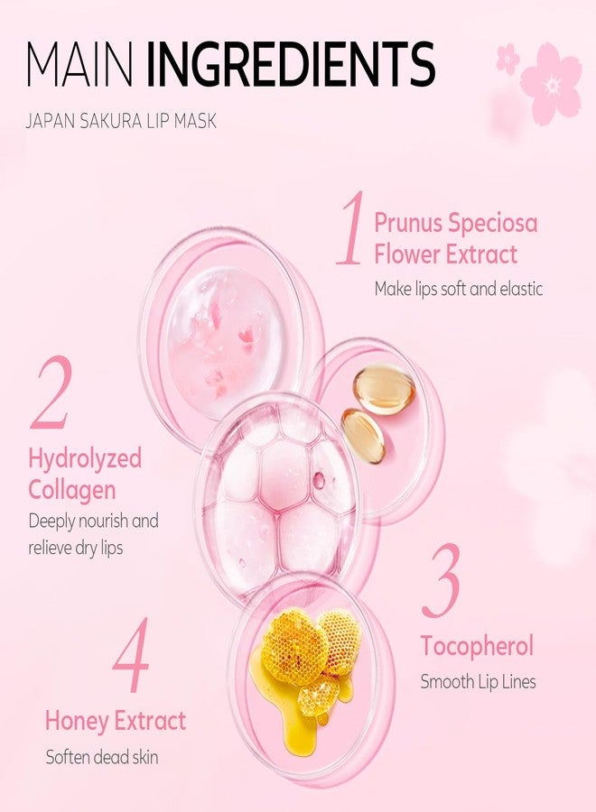 AKARY Sakura 5 Pieces Hydrating Lip Mask, Lip Sleep Mask Collagen Crystal Lip Care Gel Pads For Moisturizing, Minimize Fine Lines, Remove Dead Skin, Chapped Pads Lip Mask (5 - Image 5