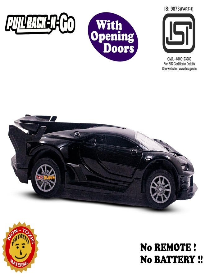 Toy Cloud 1:32 Bugatti Die Cast Metal Car Dashboard Toys Scale Model with Opening Doors Pull Back Cars Toys for 5 12 Years Kids Model Racing Kar Toy - Black - Image 3