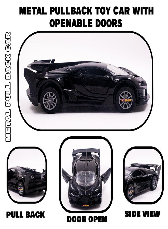 Toy Cloud 1:32 Bugatti Die Cast Metal Car Dashboard Toys Scale Model with Opening Doors Pull Back Cars Toys for 5 12 Years Kids Model Racing Kar Toy - Black - Image 5
